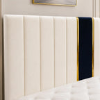 Elara dual colour bed frame with upholstered headboard and footboard