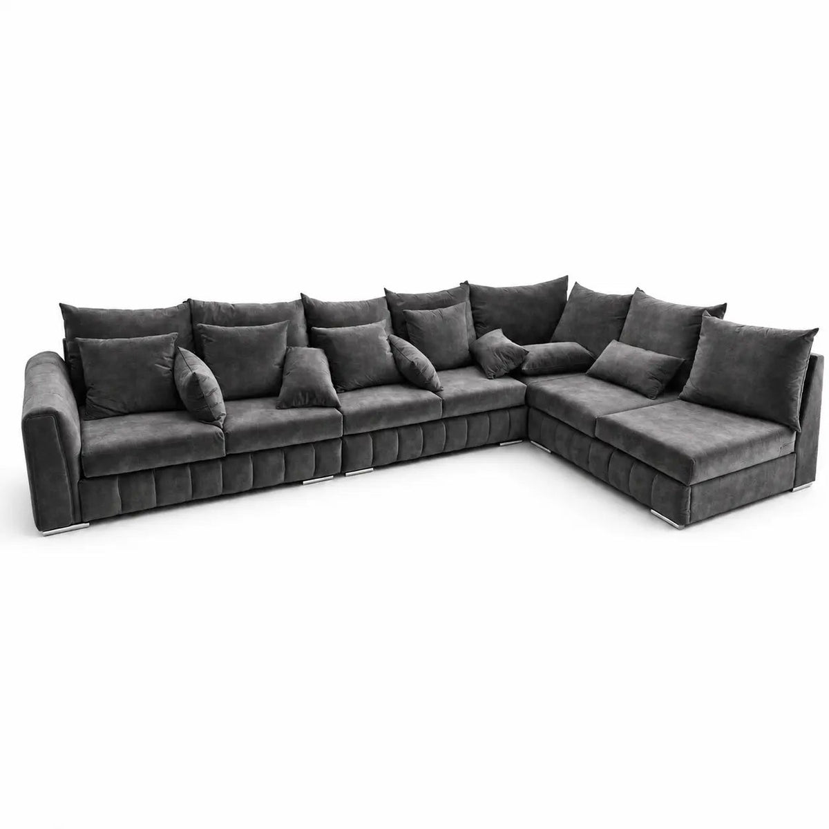 Arlo Open-End Corner Sofa – Plush Velvet - Nice Beds