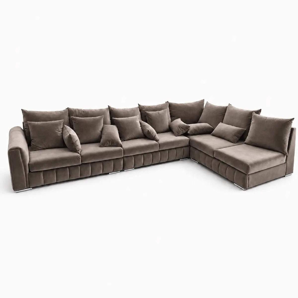 Arlo Open-End Corner Sofa – Plush Velvet - Nice Beds