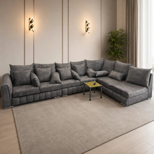 Arlo Open-End Corner Sofa – Plush Velvet - Nice Beds