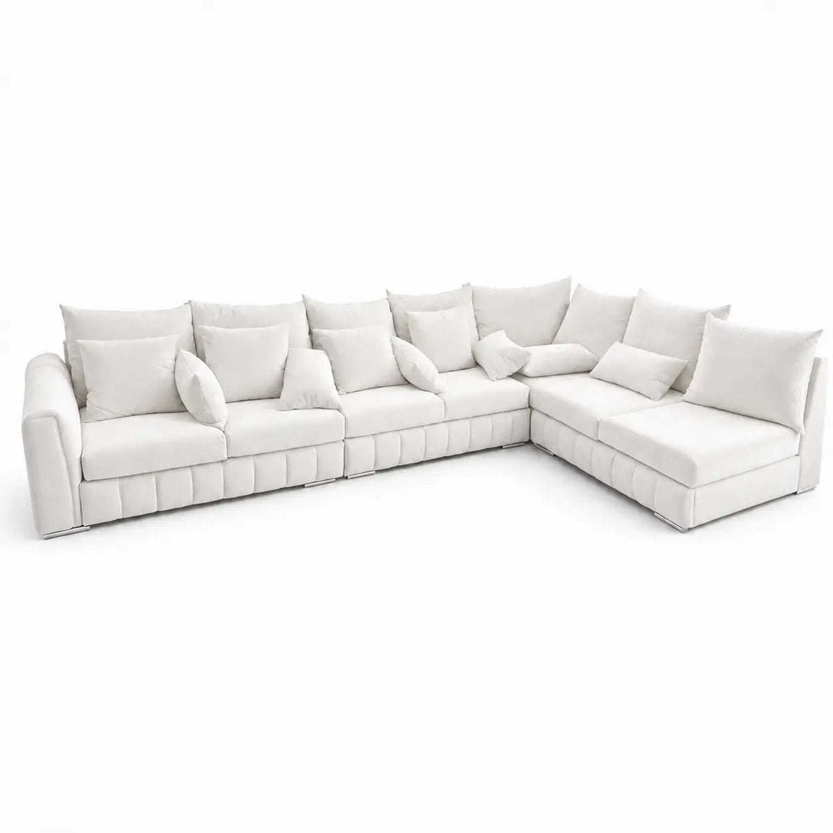 Arlo Open-End Corner Sofa – Plush Velvet - Nice Beds