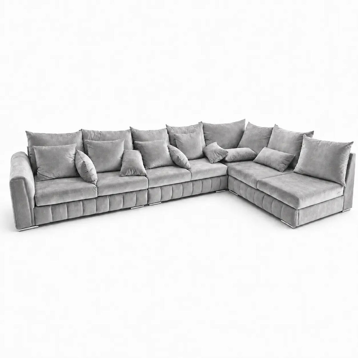 Arlo Open-End Corner Sofa – Plush Velvet - Nice Beds
