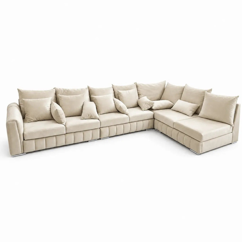 Arlo Open-End Corner Sofa – Plush Velvet - Nice Beds