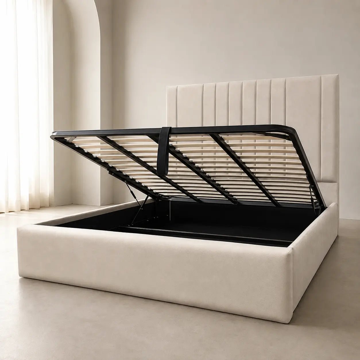 Aurelle Vertical Panel Bed Frame - Nice Beds