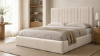 Aurelle Vertical Panel Bed Frame with Optional Ottoman Storage - Nice Beds