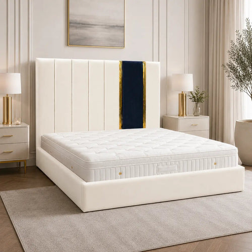 Elara Two-Tone Panel Bed Frame - Nice Beds