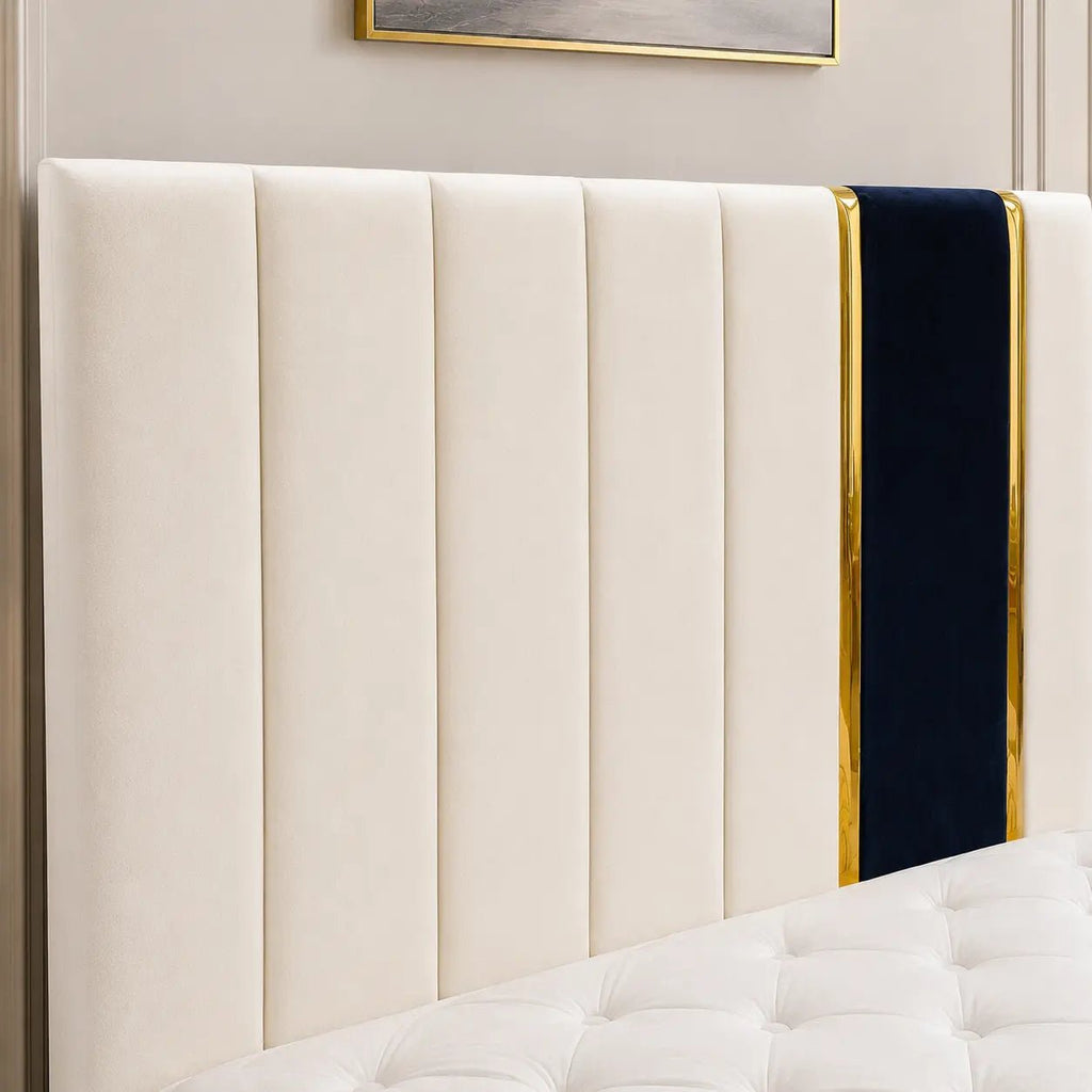 Elara Two-Tone Panel Bed Frame - Nice Beds