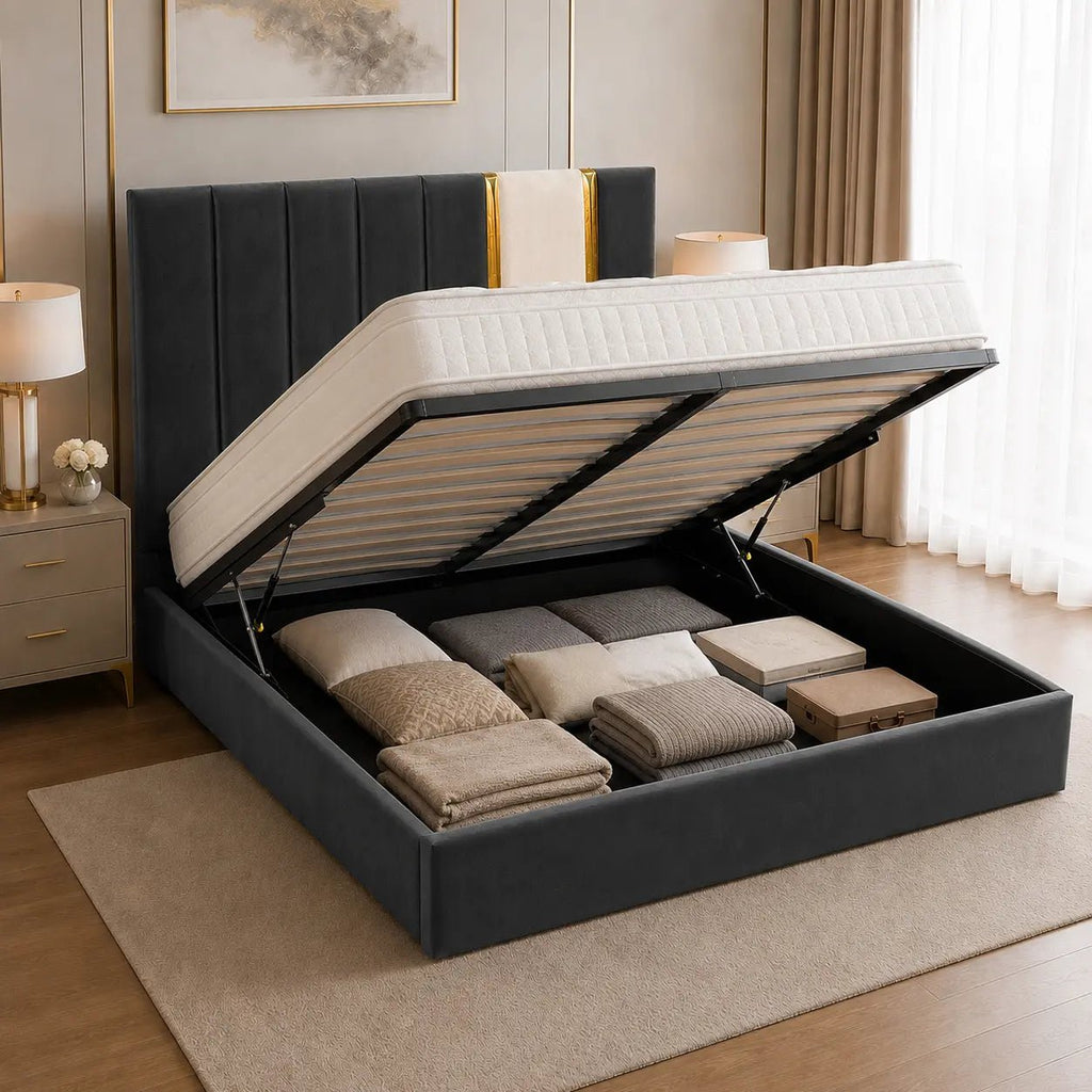 Elara Two-Tone Panel Bed Frame - Nice Beds