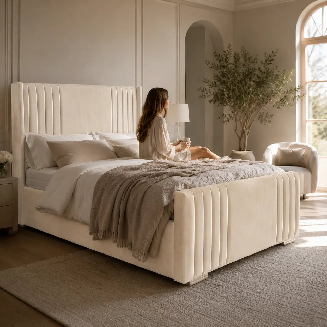 Kensington Luxe Panel Bed Frame – Optional Ottoman Storage - Nice Beds