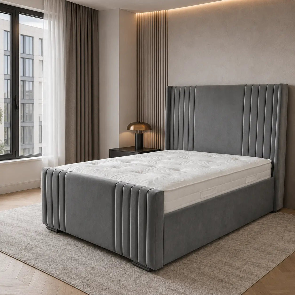 Kensington Luxe Panel Bed Frame with Optional Ottoman Storage - Nice Beds