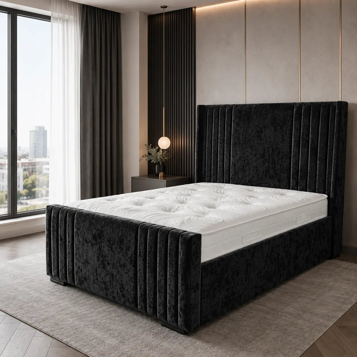 Kensington Luxe Panel Bed Frame with Optional Ottoman Storage - Nice Beds