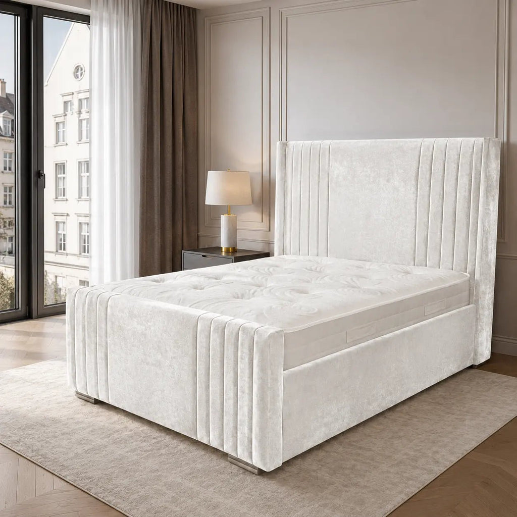 Kensington Luxe Panel Bed Frame with Optional Ottoman Storage - Nice Beds