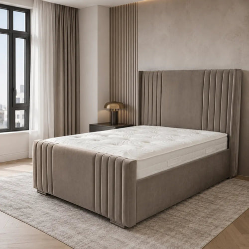 Kensington Luxe Panel Bed Frame with Optional Ottoman Storage - Nice Beds
