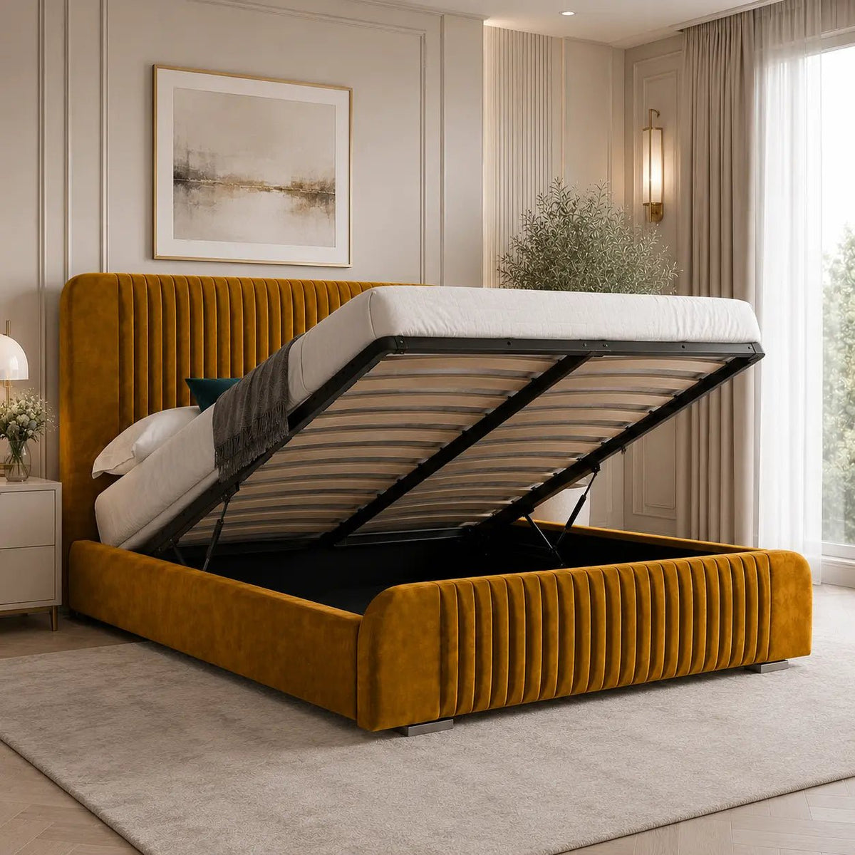 Lunaro Gas Lift Bed - Nice Beds