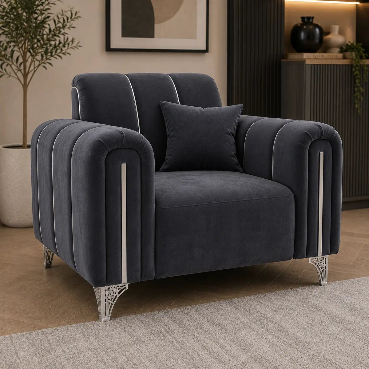 Luxury 1 Seater Panel Sofa Chair - Nice Beds