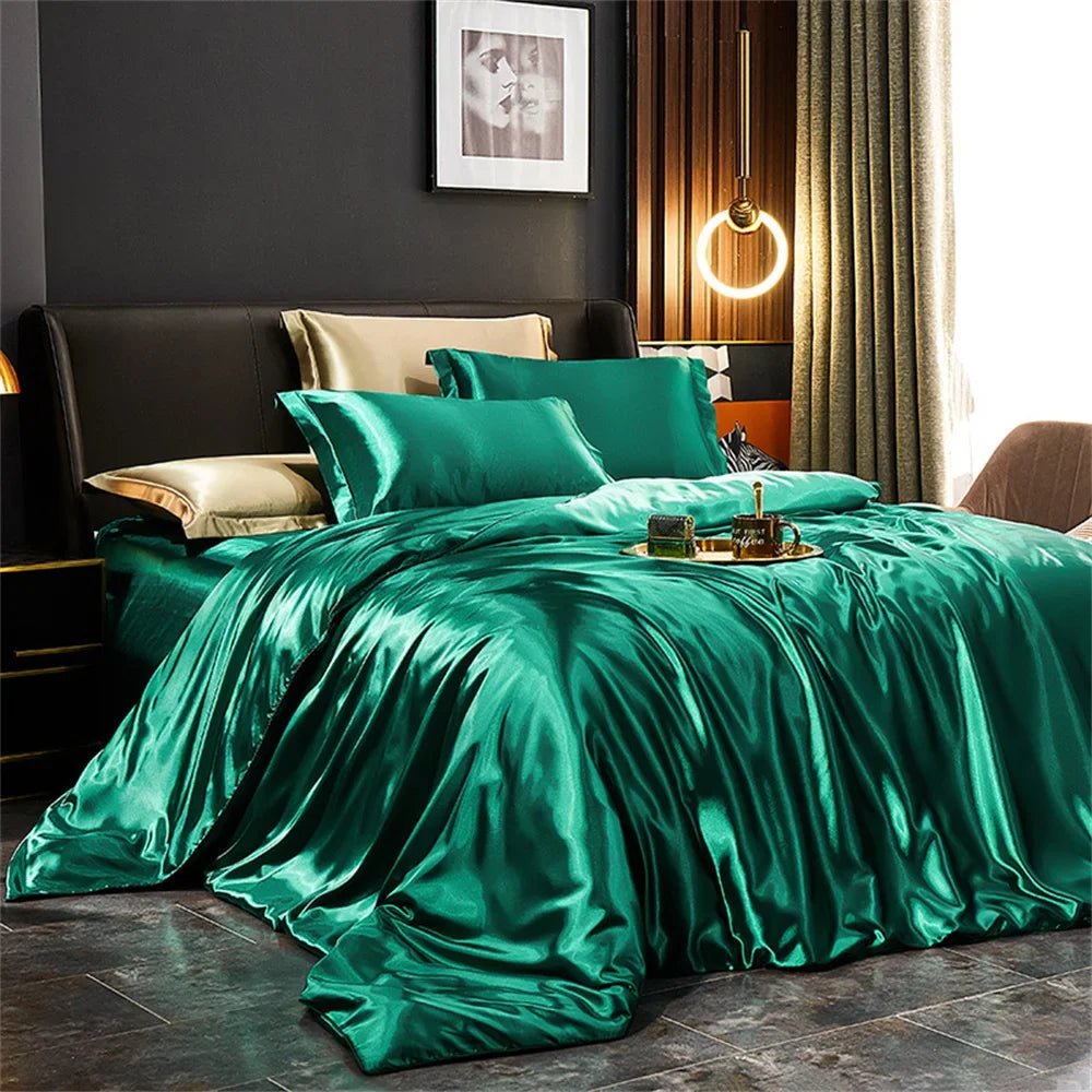 Luxury Satin Bedding Set with Duvet Cover & Pillowcases - Nice Beds