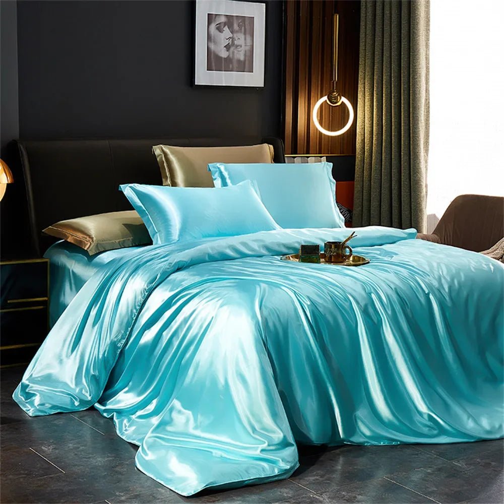 Luxury Satin Bedding Set with Duvet Cover & Pillowcases - Nice Beds