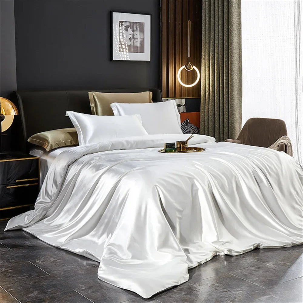 Luxury Satin Bedding Set with Duvet Cover & Pillowcases - Nice Beds