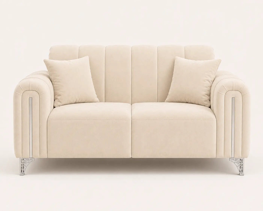 Valmere 2-Seater Plush Velvet Sofa - Nice Beds