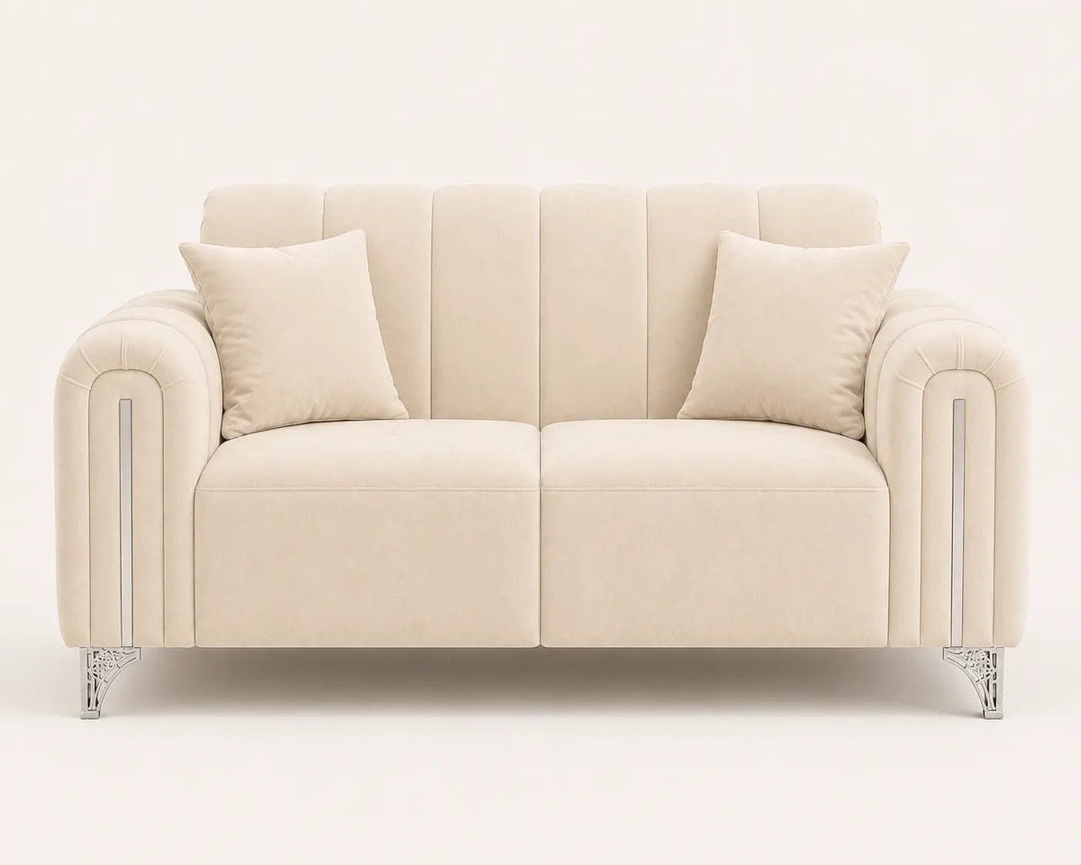 Valmere 2-Seater Plush Velvet Sofa - Nice Beds