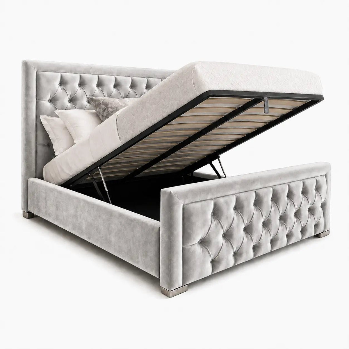 Velora Chesterfield Gas Lift Storage Bed - Nice Beds