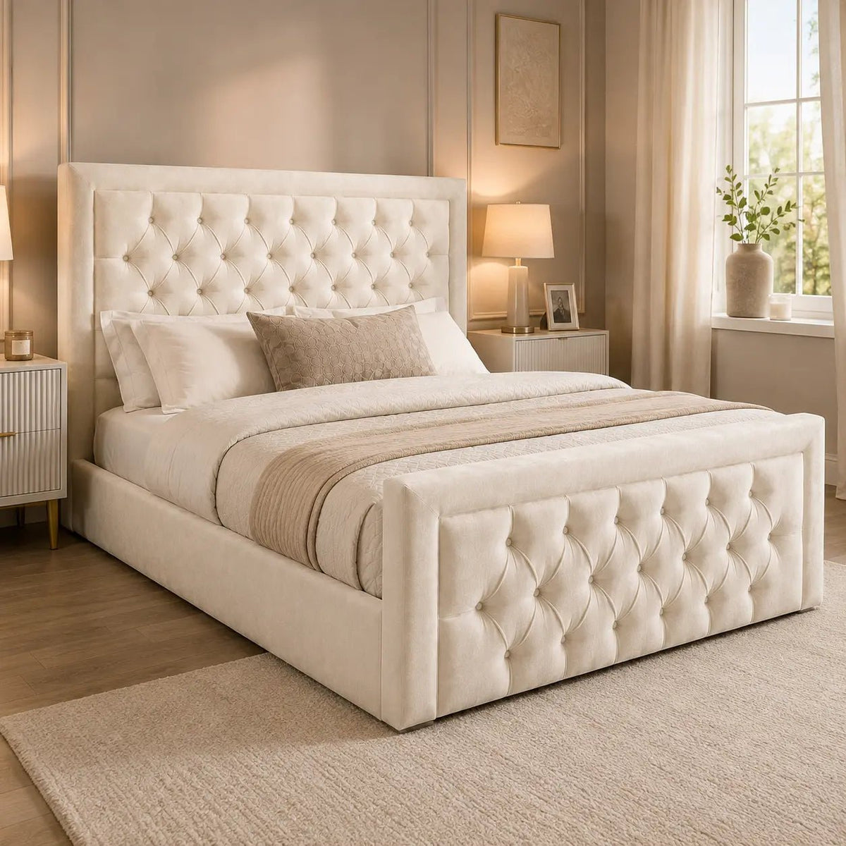 Velora Chesterfield Gas Lift Storage Bed - Nice Beds